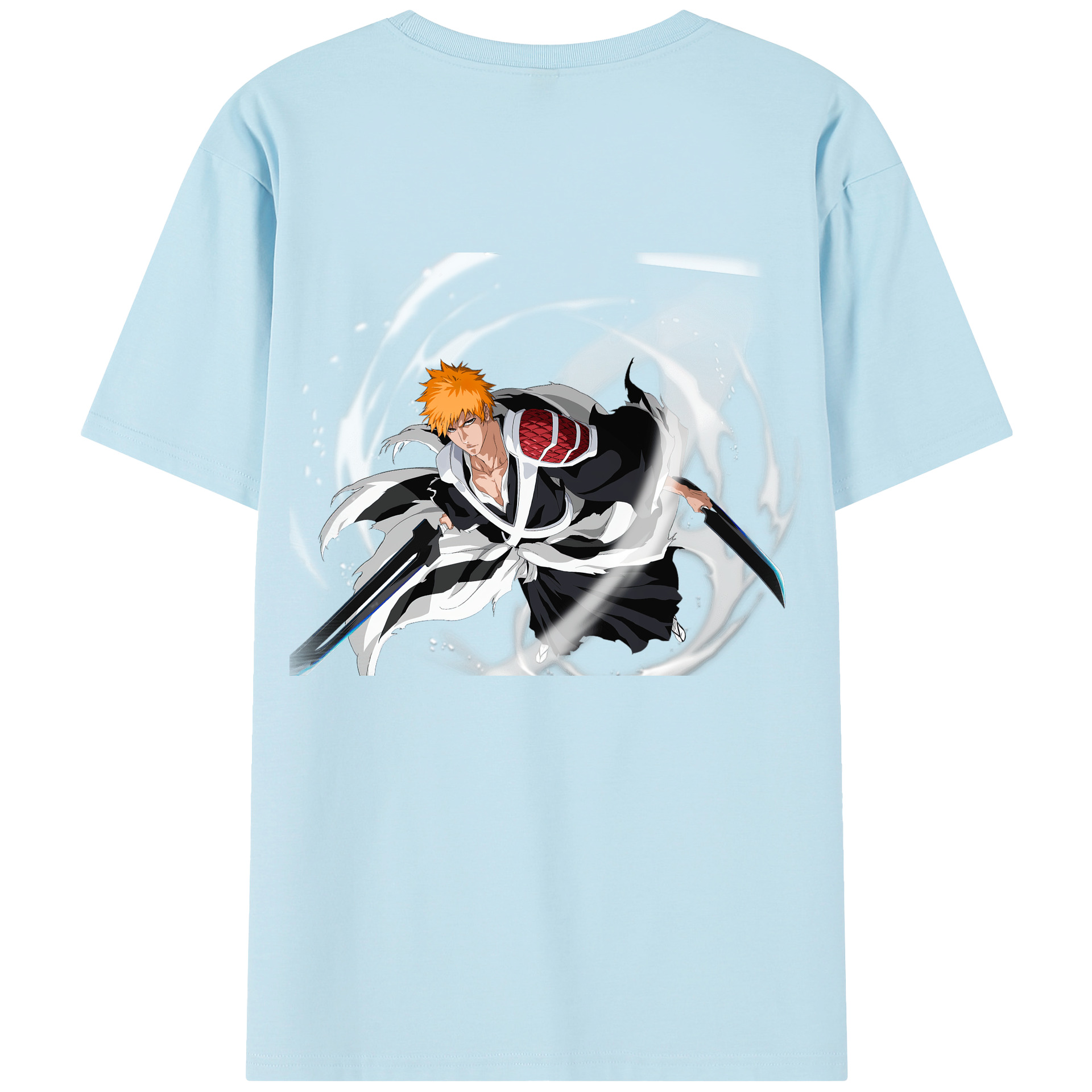 （画像用） ブリーチ 黒崎一護（くろさき いちご）BLEACH Kurosaki Ichigo 綿100％半袖Tシャツ（背面プリント）